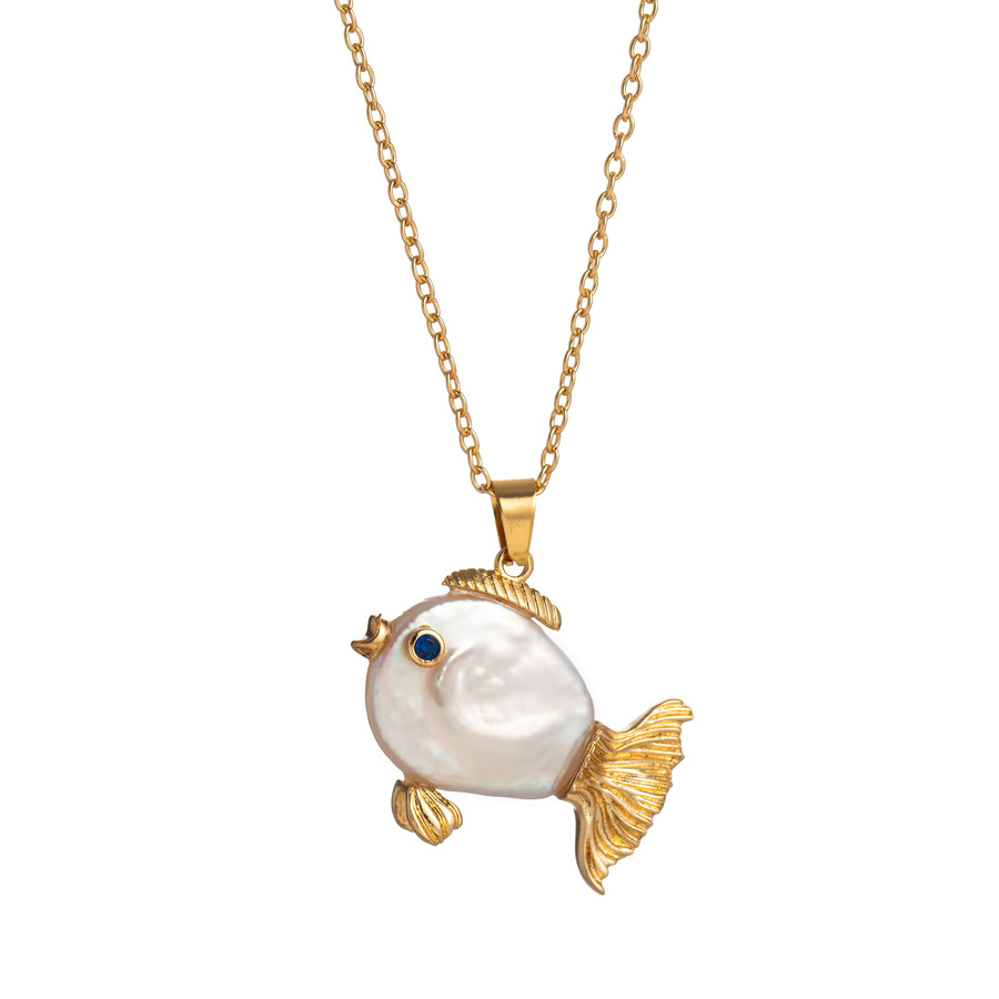 SLOONGJEWELRY Halskette, Perle, Gold, Unisex - Bild 2