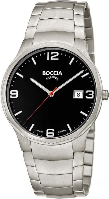 Boccia Herrenuhr, Quarz, Titan, 39 mm, Schwarz, 5 ATM - Bild 1