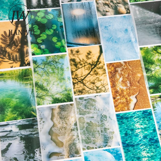 JIANWU Summer Vibe Serie Vintage PET Aufkleber mit Blumen und Landschaft für kreatives DIY Journaling, Mehrfarbig - Bild 1