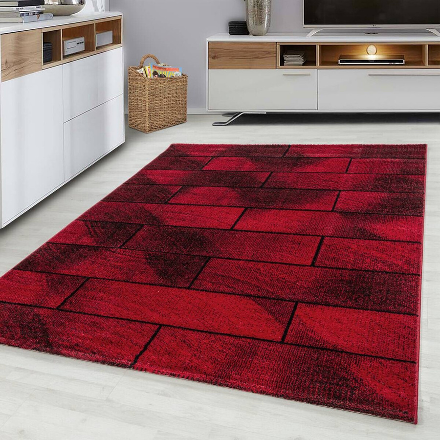 Ayyildiz Kurzflorteppich Beta 1110 Rot mit geometrischem Muster, Breite: 120 cm, Länge: 170 cm - Bild 3