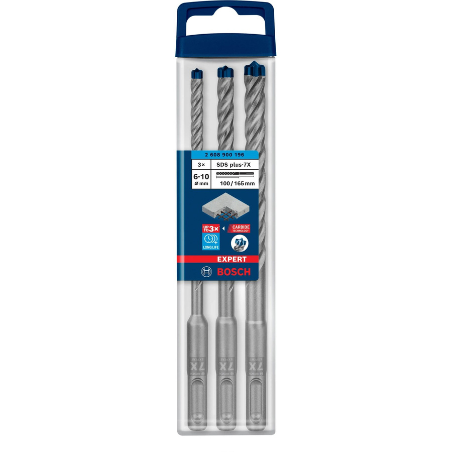 Bosch Expert SDS-plus-7X Hammerbohrer-Set, 3-teilig, silber mit Carbide-Spitze - Bild 3