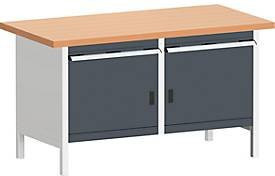 Kastenwerkbank KW-1578-2.4 in Anthrazitgrau mit Holzplatte, B/T/H: 200 x 84 x 75 cm - Bild 1