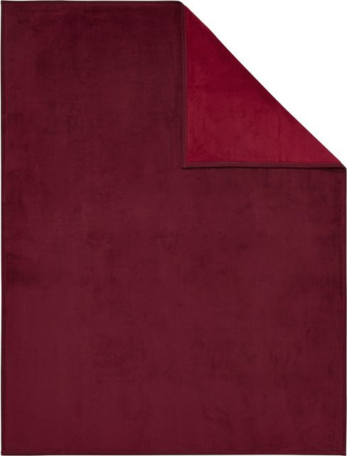Biederlack Wohndecke in Rot mit modernem Design und Wende-Optik, B/B/H: 200 x 150 x 150 cm - Bild 1