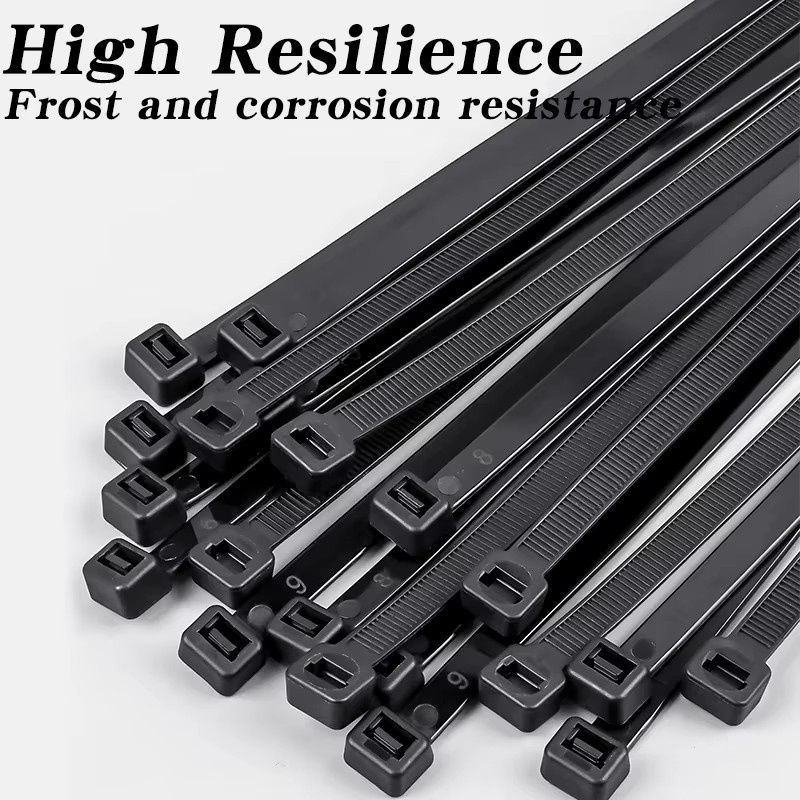 Selbstsichernde Kunststoff-Nylon-Kabelbinder in Schwarz für Home-Office und Kabelbefestigung - Bild 3