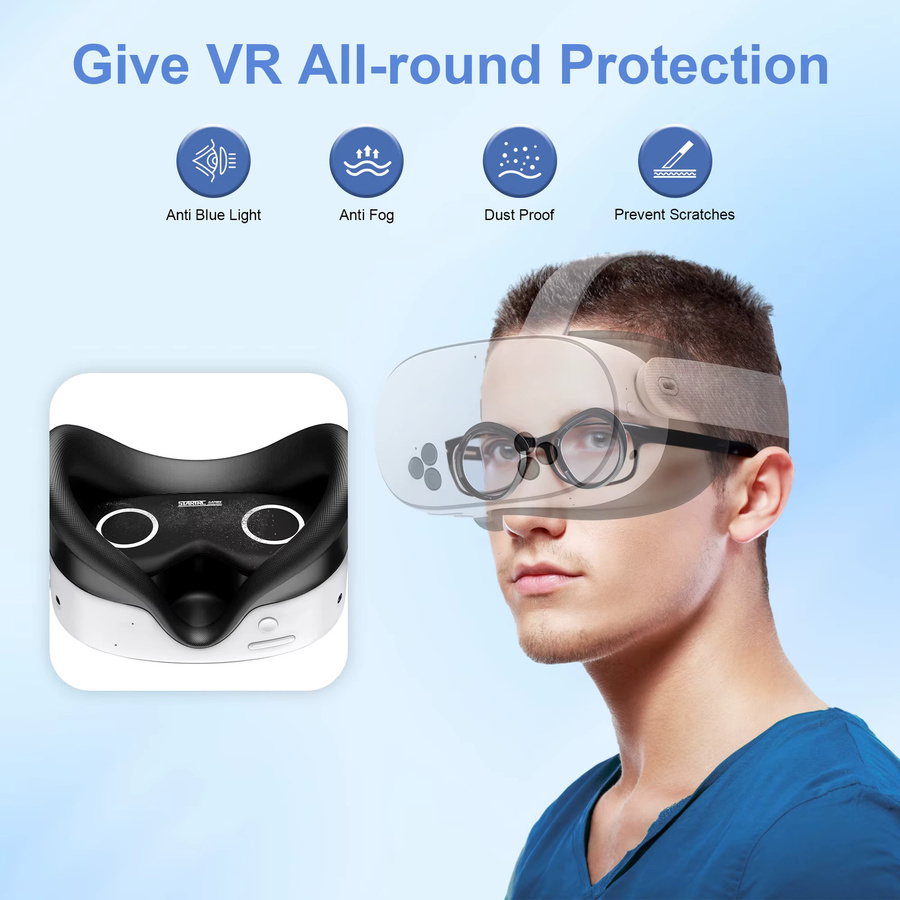 STARTRC Linsenschutz-Set für Meta Quest 3S und Oculus Quest 3S inklusive weicher Abdeckung und Brillenabstandshalter mit Blaulichtfilter sowie Kompatibilität mit Quest 2 - Bild 5