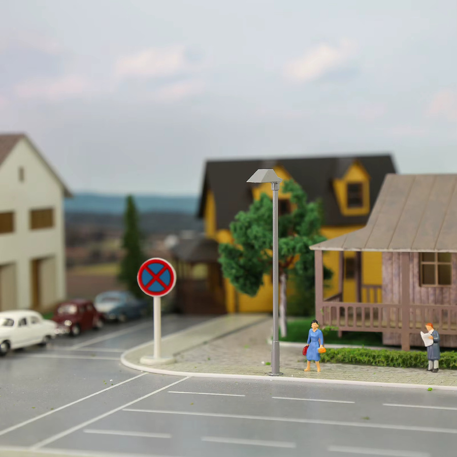 Evemodel Modell-Layout Straßenlaternen Plattform, 5-teiliges Set, Silbergrau, 1:87 (Spur H0) - Bild 2