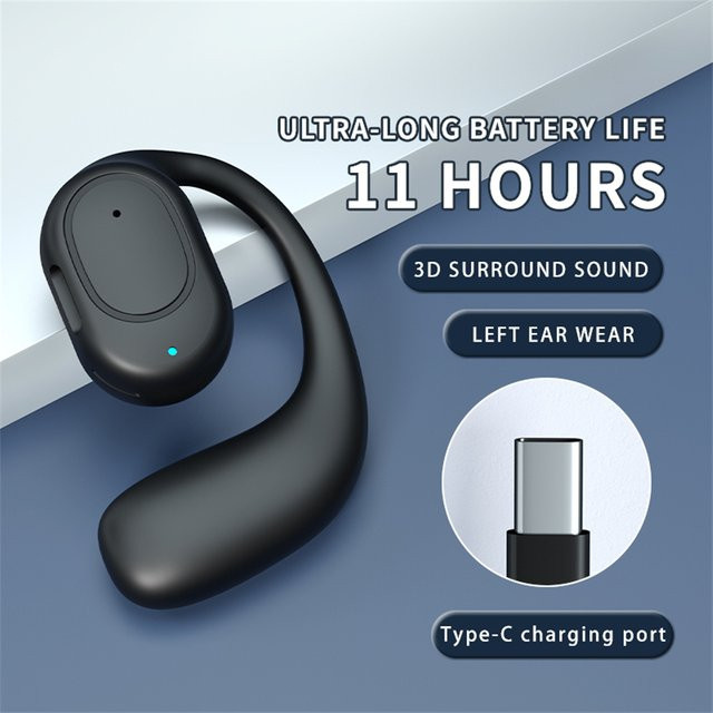 Briame Bluetooth Knochenleitung Kopfhörer mit Mikrofon und Noise Cancelling in Schwarz - Bild 1