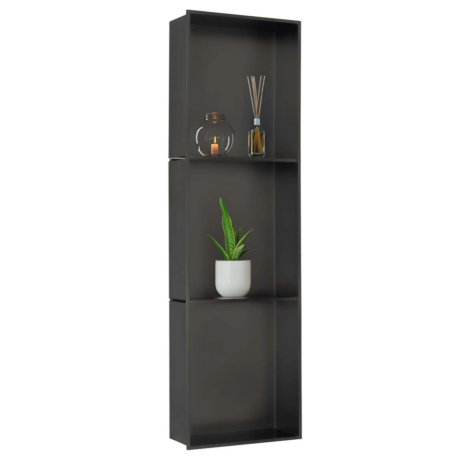 Dalsys Wandnische aus Edelstahl in Schwarz für die Dusche, B/H/T: 30 x 100 x 12 cm - Bild 2