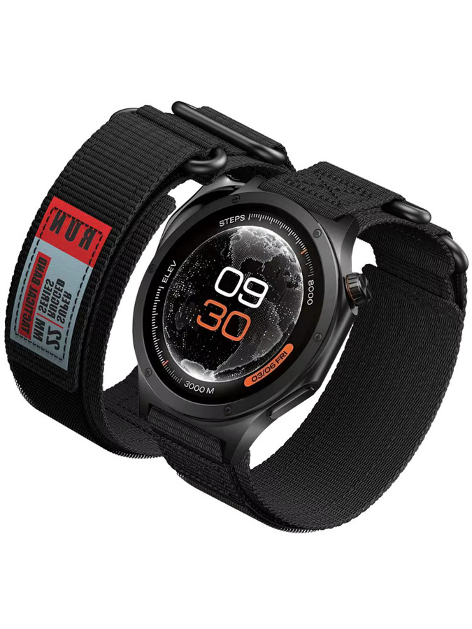 Uhrenarmband Klett-Nylonband, 22 mm, Schwarz, Unisex - Bild 4