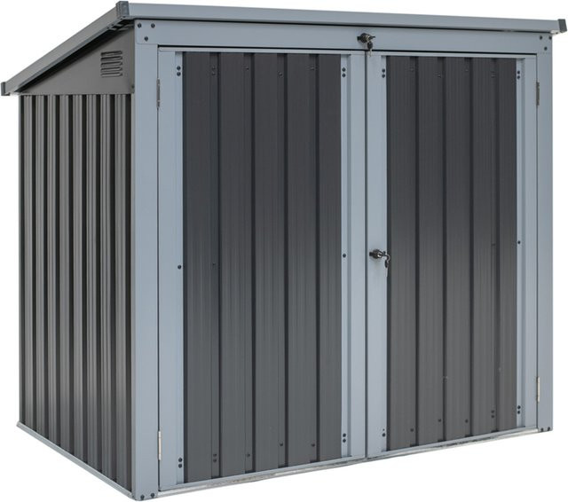 Westmann Metall Mülltonnenbox 2-fach für 2x 240 l, anthrazit und lichtgrau, B/H/T: 158 x 134 x 101 cm - Bild 1