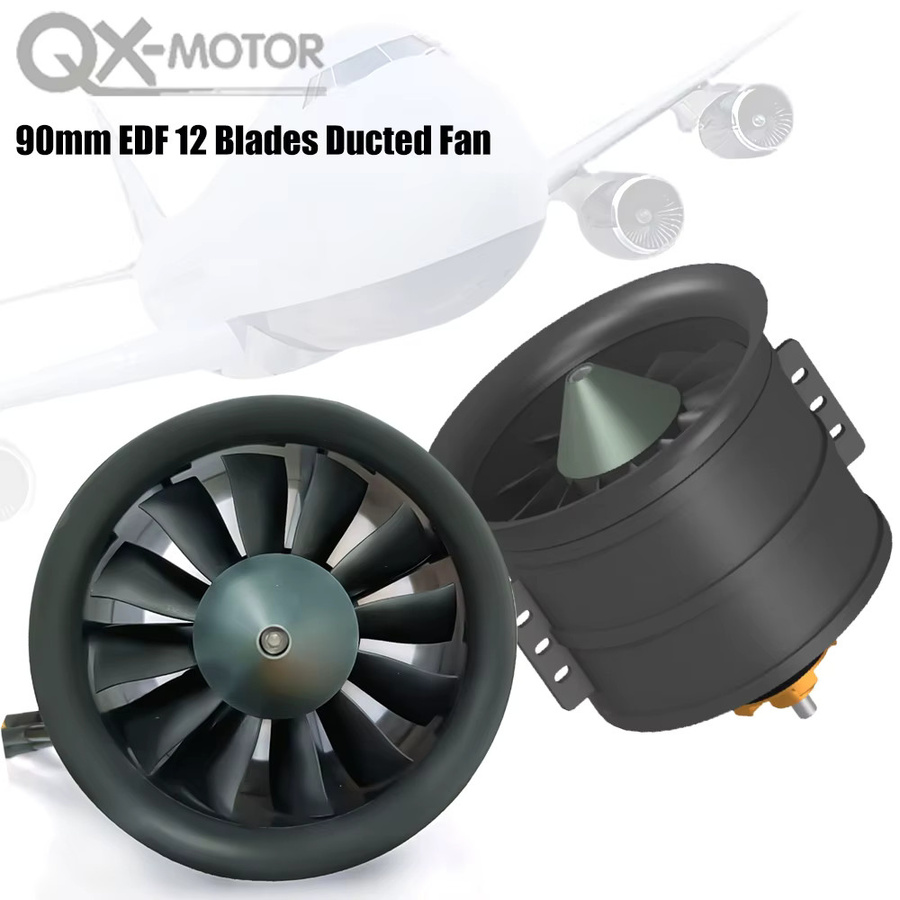 QX-MOTOR 90mm EDF 12-Blatt-Lüfter CW CCW QF3748 QF3758 Bürnenloser Motor mit 100A 120A ESC, Set / Bundle - Bild 4