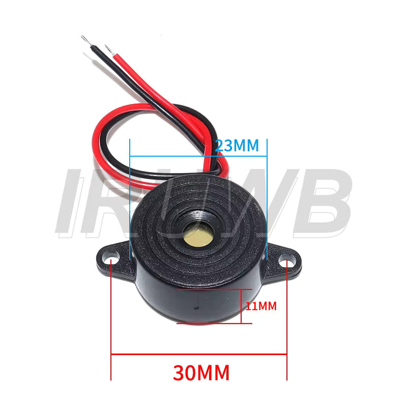 IRUWB Piezo-Summer SFM-20B DC 3–24 V mit Dauerton in Schwarz für Arduino und Automobilanwendungen - Bild 2