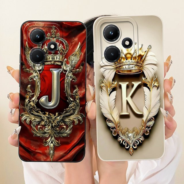 Silikon Schutzhülle mit Crown Buchstaben Design für Infinix Hot 30 4G 5G und Hot 30i (Modell X6831 X6832), Multicolor, NFC-fähig - Bild 1