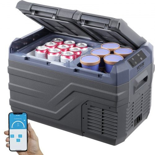 VEVOR Car Refrigerator 25 L Dual Zone Kompressor-Kühlbox für Camping und RV, Grau - Bild 1