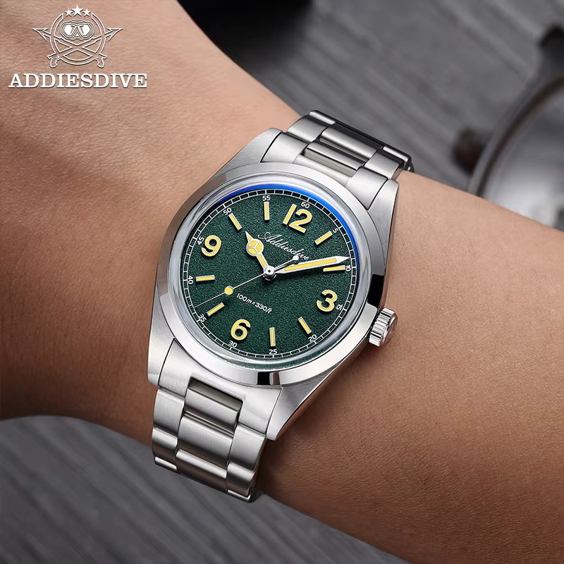 ADDIESDIVE Armbanduhr, Quarz, Edelstahl, Grün, Herren - Bild 4