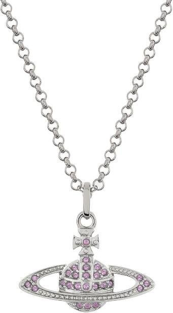 Vivienne Westwood Halskette, Mini Bas Relief Saturn Anhänger, Messing, Silber, Unisex - Bild 1