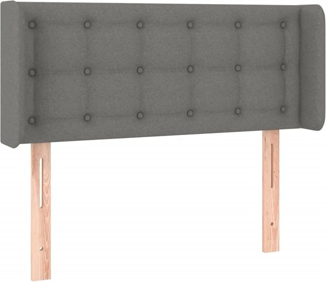 vidaXL LED Kopfteil in Dunkelgrau mit USB-Ladeanschluss und integrierter Beleuchtung, Stoff, B: 93 cm, H: 78-88 cm, T: 16 cm - Bild 1