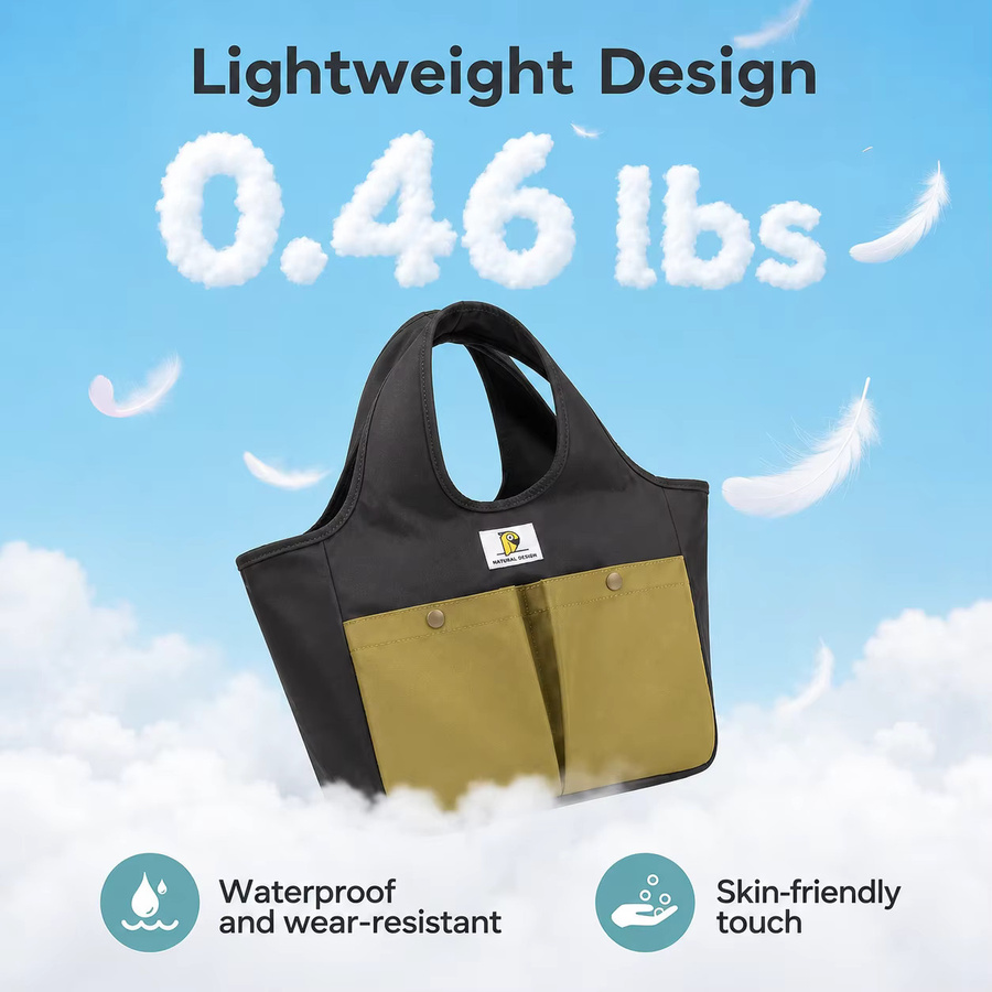 Isolierte Lunchtasche von SCANDIHOME in Green und Black, wasserdichte Thermo-Lebensmitteltasche aus Stoff mit großer Kapazität und mehreren Taschen für Büro, Schule und Reisen - Bild 1
