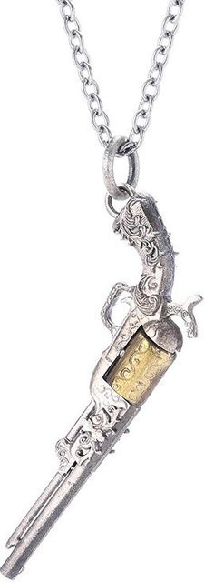 Halskettenanhänger Revolver, Metall, Weiß, Herren - Bild 1