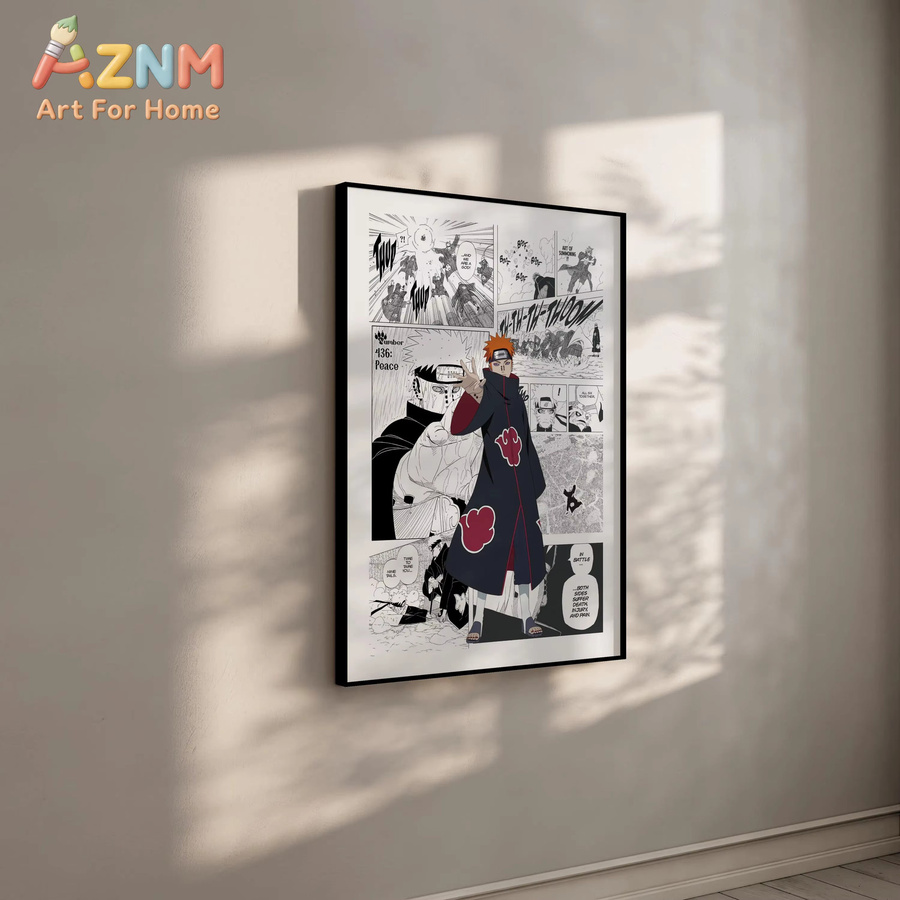 KAYOU Naruto Akatsuki Organisation Pain Poster Kunstdruck Wandbild Mehrfarbig - Bild 2