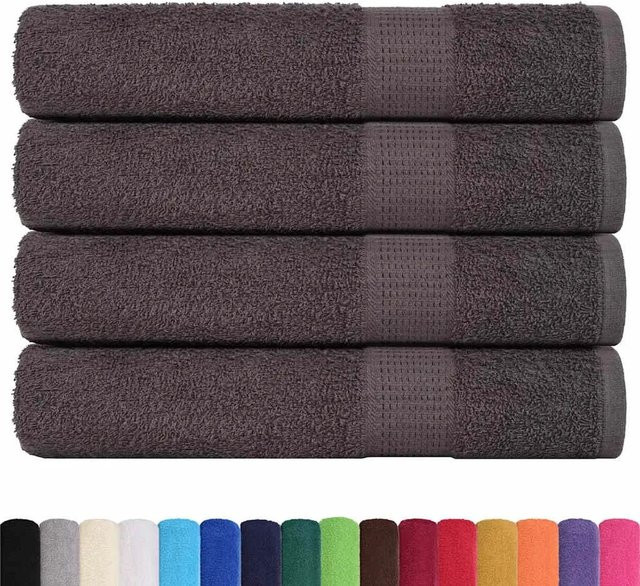 vidaXL Handtuch-Set 4 Stück aus 100% Baumwolle in Anthrazit, B/H: 100 x 200 cm, 360 g/m² - Bild 1