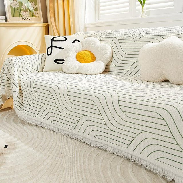 Yiran Furniture Sofaüberwurf aus Polyester in Weiß, B/B: 180 x 130 cm - Bild 1