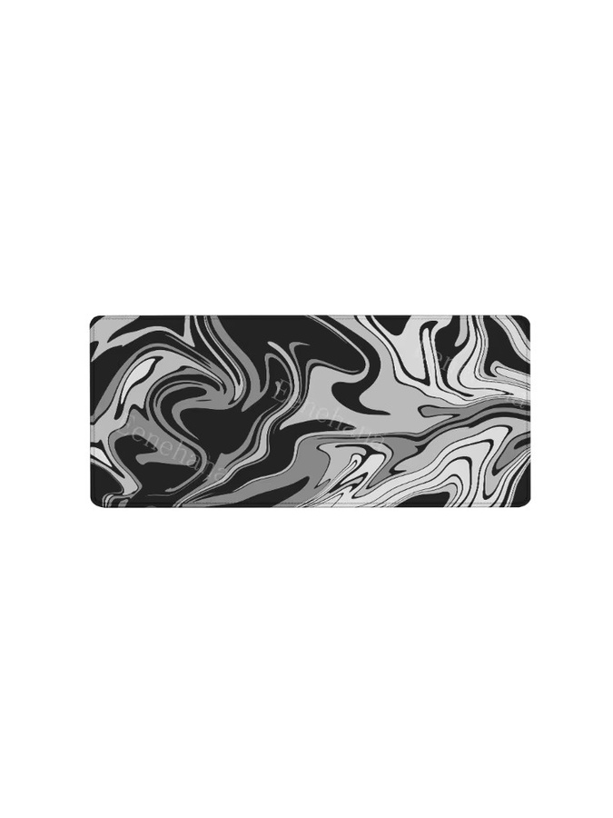 Eenehana XXL-Mauspad mit Schwarz-Weißem Liquid Strata Fluid Pattern, Rutschfeste Schreibtischunterlage für Gaming und Büro mit HD-Druck - Bild 5