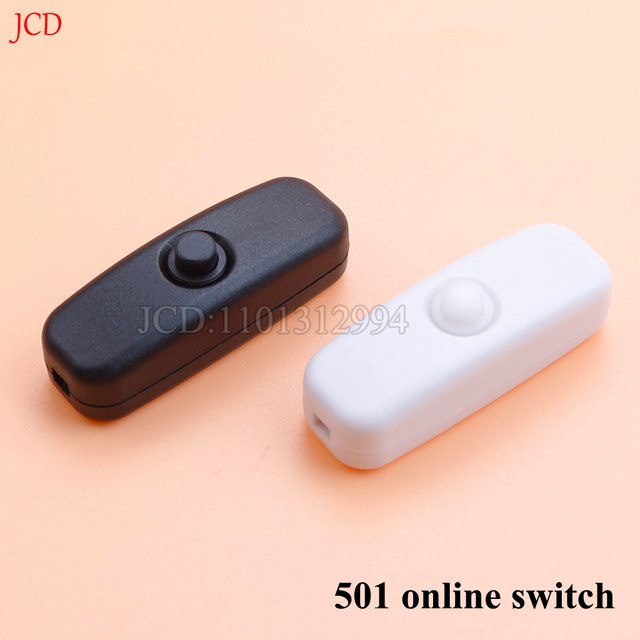 10 Stück JCD 501 Online-Schalter, runder Drucktastenschalter in Weiß für Nachttischlampen und LED-Licht - Bild 1