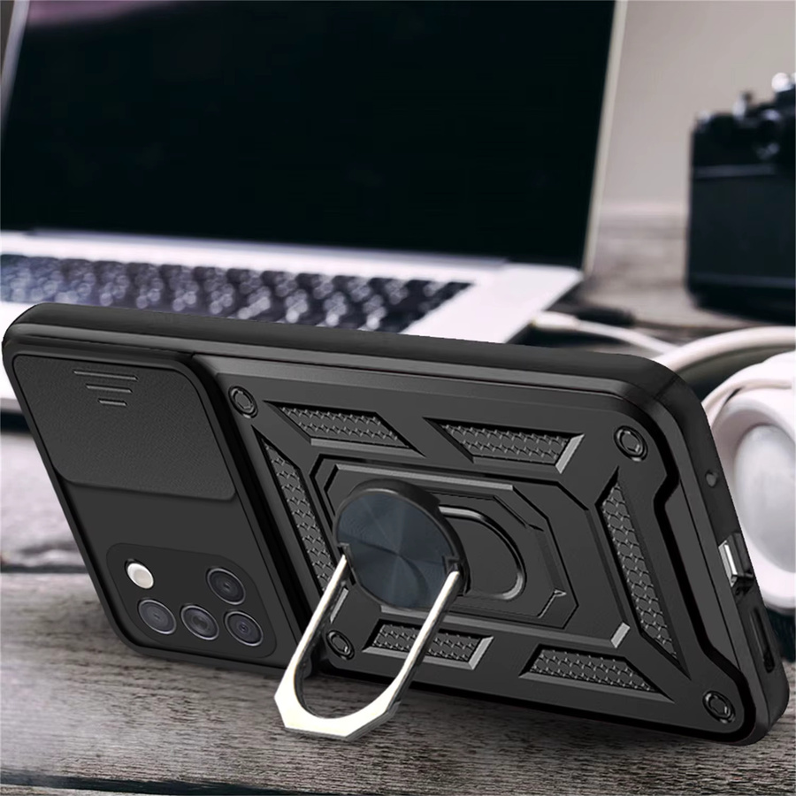 Magnetische Ring Schutzhülle für Samsung Galaxy A31 in Schwarz oder Grün, Stoßfeste Panzerhülle für Android - Bild 3