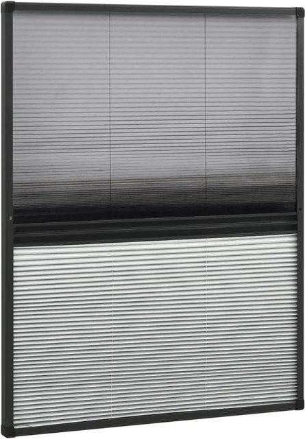 vidaXL Insektenschutz-Plissee für Fenster aus Aluminium mit Jalousie, Farbe: Anthrazit, Breite: 80 cm, Höhe: 100 cm - Bild 1