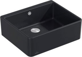 Villeroy & Boch Spülstein Einzelbecken aus Keramik in Black mit Ablaufgarnitur und Exzenter, Breite: 60 cm - Bild 1