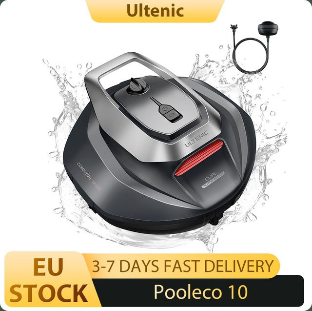 Ultenic Pooleco 10 Roboter-Poolreiniger in Grau für Einbau- und Aufstellpools bis 79 m² mit 2 Motoren und 90 Minuten Laufzeit - Bild 1