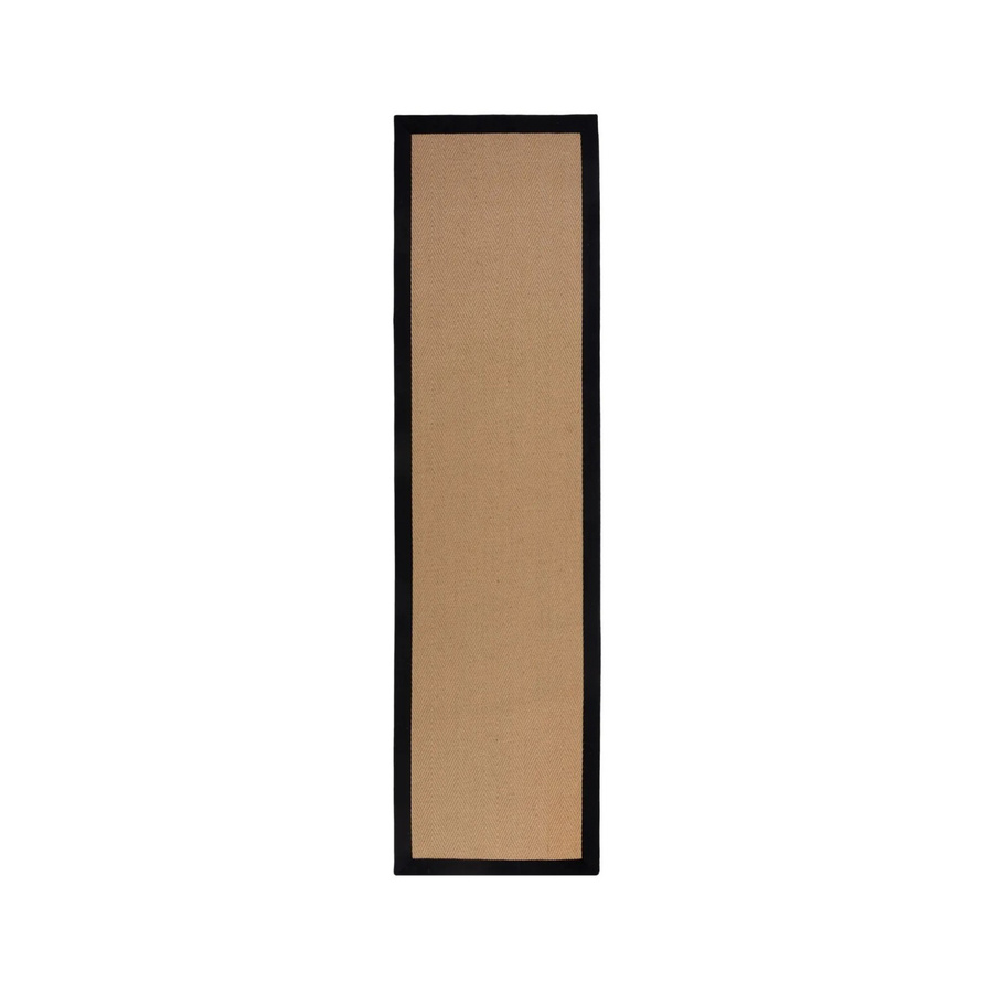 Flair Rugs Kurzflorteppich Kira in Jute-Optik mit Fischgrätmuster, Beige-Schwarz, B/T: 60 x 230 cm - Bild 2