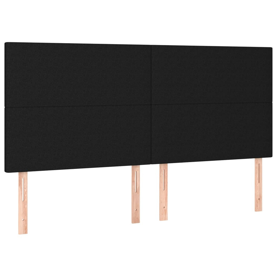 vidaXL Boxspringbett mit Matratze Schwarz aus Stoff, B/T: 200 x 200 cm - Bild 5