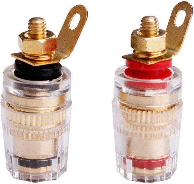 HEDANP Bananenstecker Audio-Buchse mit 3,5 mm Klinkenanschluss vergoldet in Gold und Multicolour für Verstärker und Lautsprecher - Bild 1