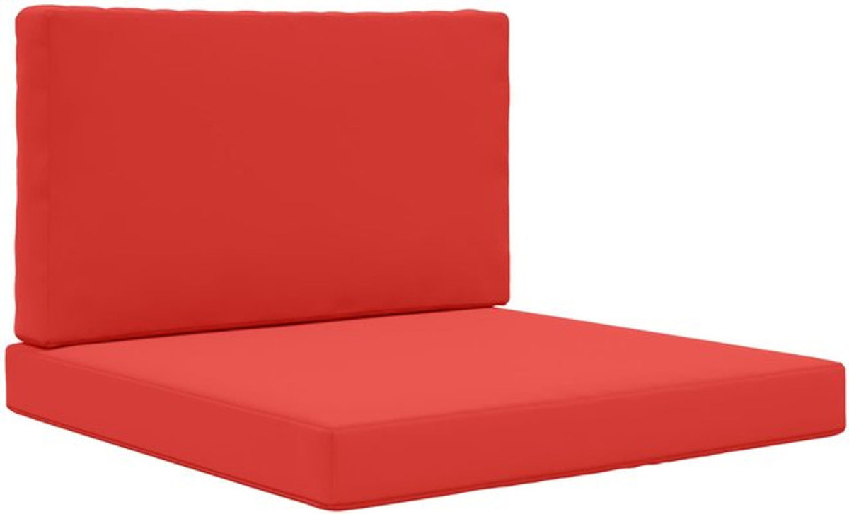 vidaXL Set aus 2 quadratischen Sofakissen für draußen aus Polyester in Rot - Bild 1