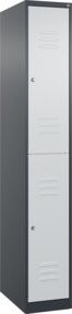 C+P Doppelstock-Spind Classic PLUS mit 1 Abteil, Stahl, Anthrazitgrau und Lichtgrau, B/T/H: 30 x 50 x 185 cm, mit Zylinderschloss und Soft-Anschlag - Bild 1