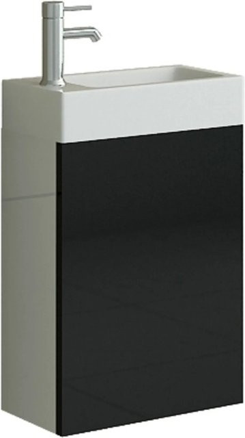 Jet-Line Badmöbel-Set Aarau in Schwarz Hochglanz mit Waschbecken und Unterschrank, Breite: 40 cm - Bild 1
