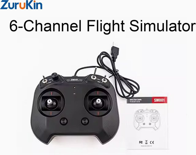 Flysky SM001 8CH RC Flugsimulator Controller für Helikopter und Drohnen in Schwarz mit USB-Anschluss für PC - Bild 1