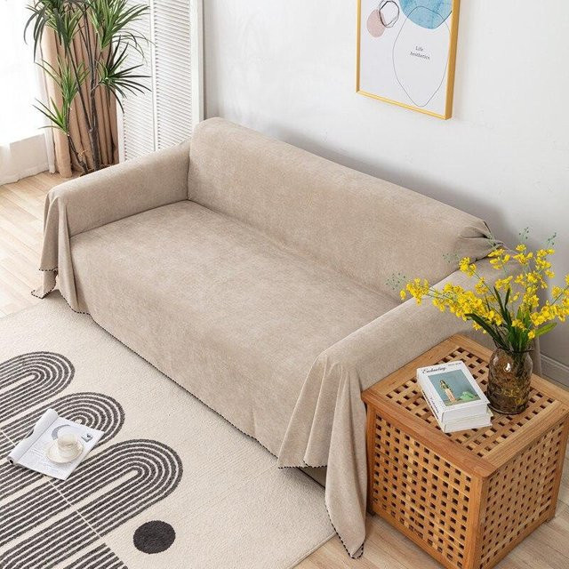 Wasserdichter Sofabezug von onlyly in Beige, strapazierfähiger Jacquard-Stoff, Breite: 180 cm, Tiefe: 90 cm - Bild 1