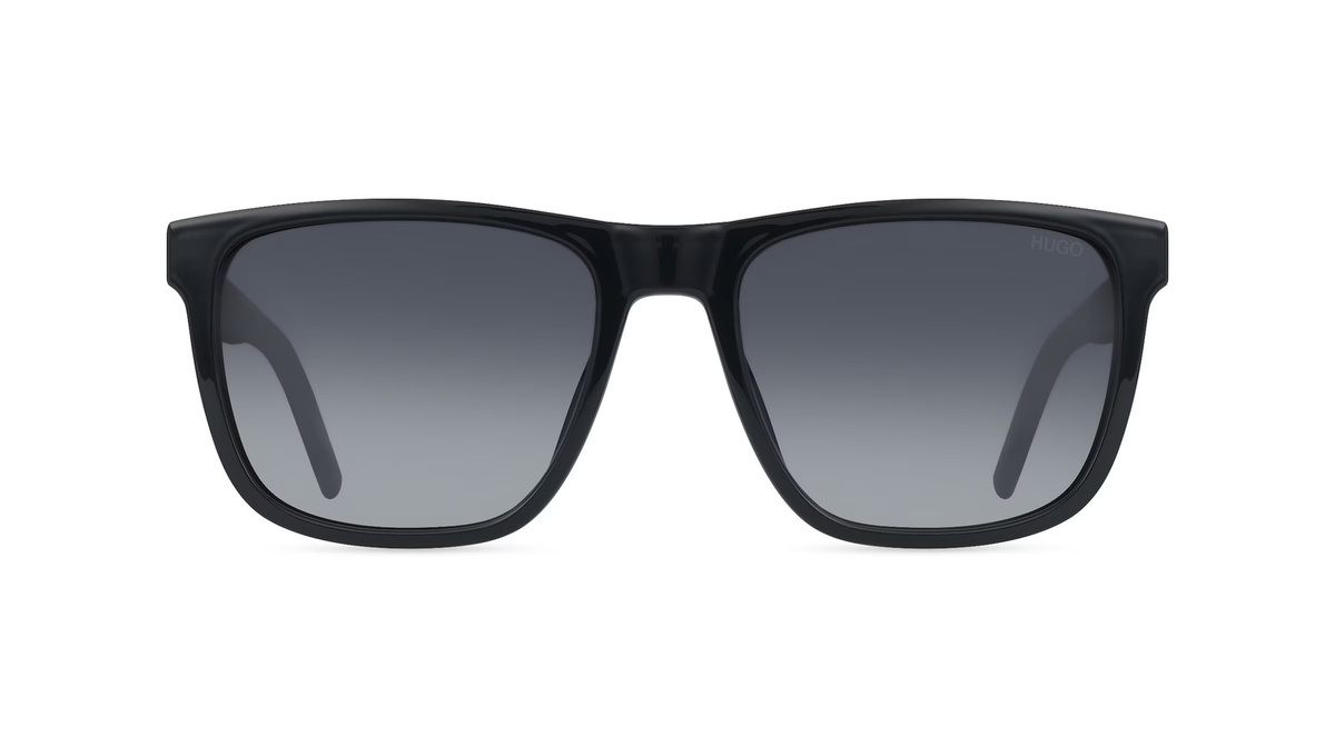 Hugo Boss HG 1391/G/S Sonnenbrille, Vollrand, Eckig, Kunststoff, Herren, Schwarz, Grau - Bild 1