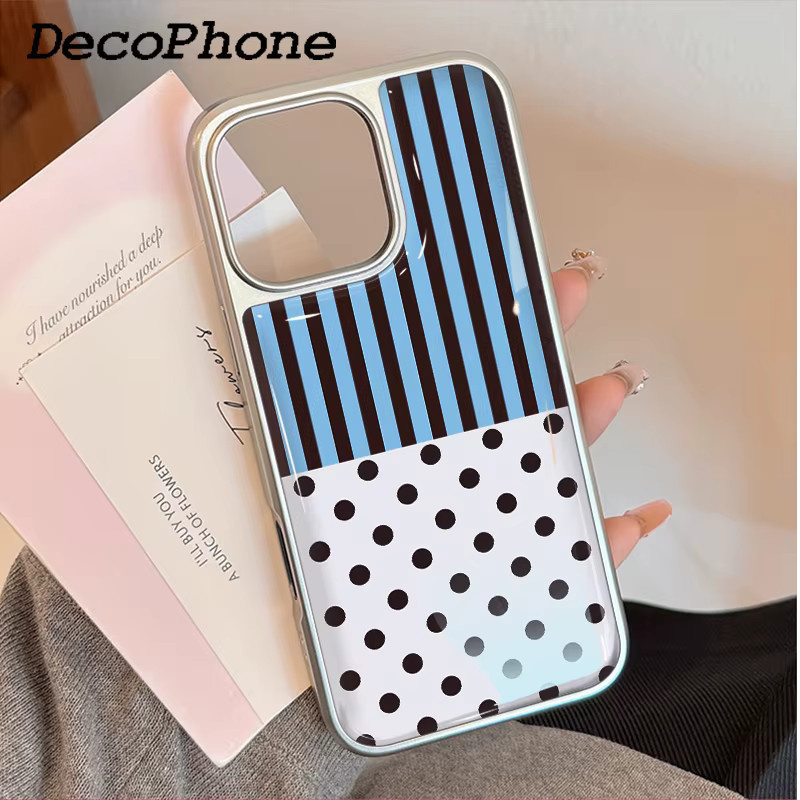 DecoPhone Sturzsichere Epoxy-Handyhülle mit vertikalen Streifen und Punkten für iPhone 11 bis iPhone 17 Pro Max in Multicolour - Bild 2
