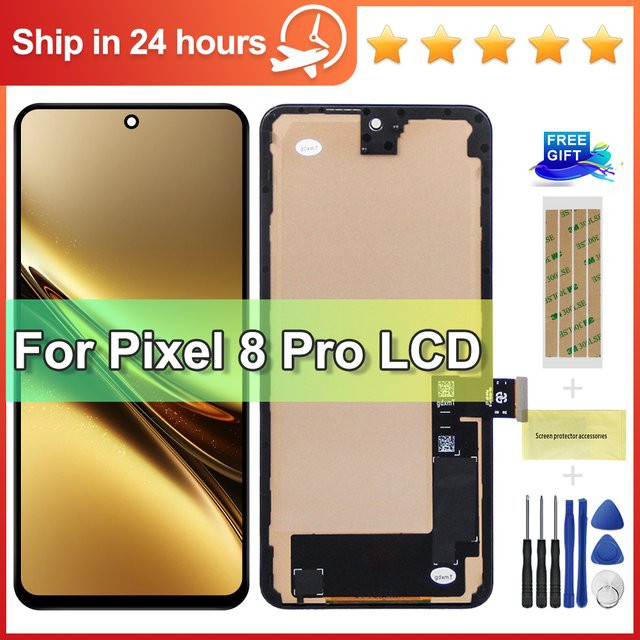 Google Pixel 8 Pro Ersatz TFT LCD Display mit Touch Screen Digitizer in Schwarz kompatibel mit GC3VE G1MNW Modellen - Bild 1