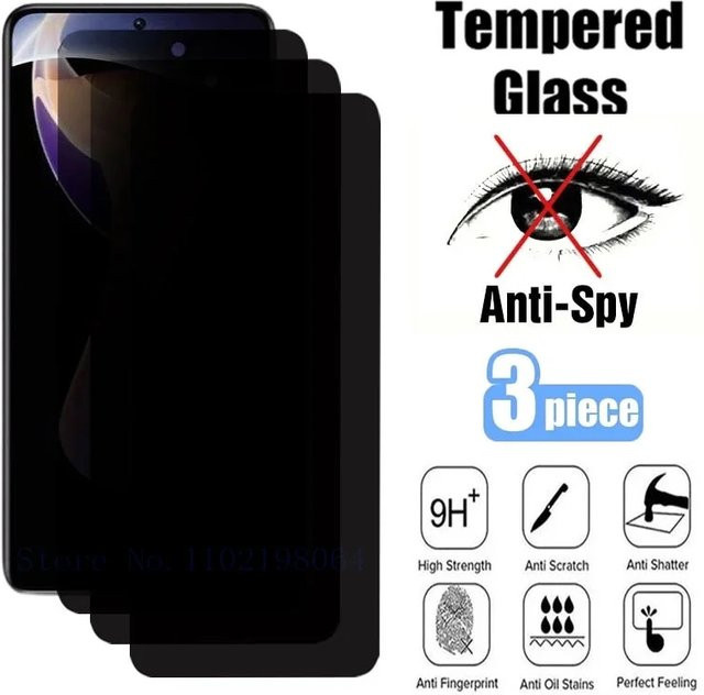 3er-Pack Motorola Privatsphäre Temperglas Displayschutzfolie Anti-Spy für Moto G13 G32 G42 G53 G72 G22s E13 G24 Power G Play 2024 - Bild 1