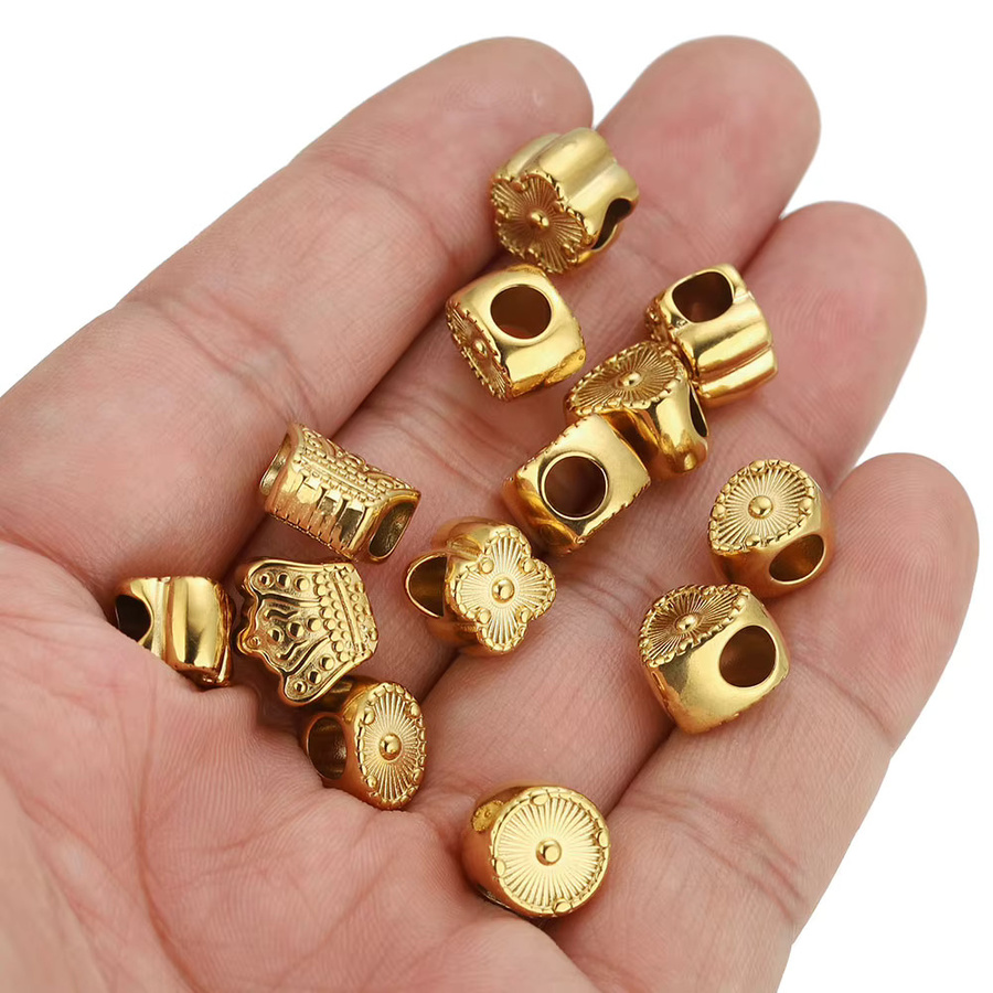 Alisaya Abstandhalter-Perlen Edelstahl, Gold, Herz, Blumen, Perlen - Bild 2