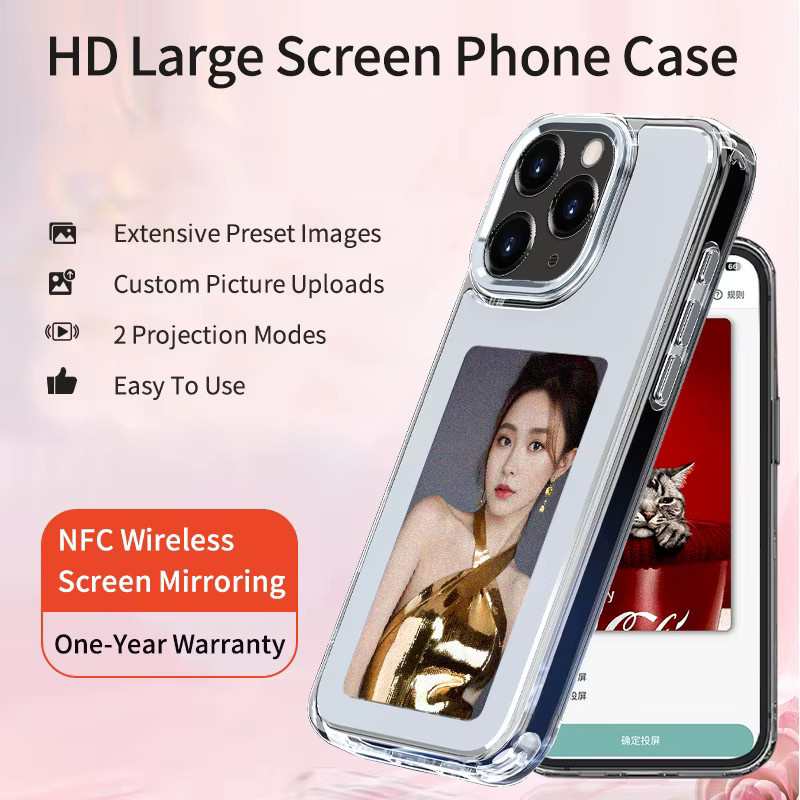 NFC Handyhülle für Apple iPhone 16 15 14 13 Pro Max Plus mit 3,97 Zoll hochauflösendem DIY 4-Farben E-Ink Display in Transparent/Weiß/Multicolour - Bild 4
