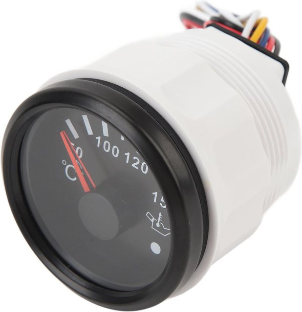 Fishine Öltemperaturanzeige 52mm für Wohnmobile und Yachten, DC 9-32V, 50-150 Celsius, Schwarzes Zifferblatt mit farbiger Hintergrundbeleuchtung - Bild 1