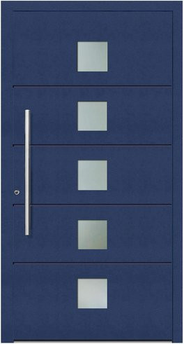 KNOCK Aluminium-Haustür Terra Nova in Stahlblau mit Glaseinsatz, B: 110,0 cm, H: 210,0 cm, T: 58,4 cm, Sicherheitsklasse RC2 - Bild 1