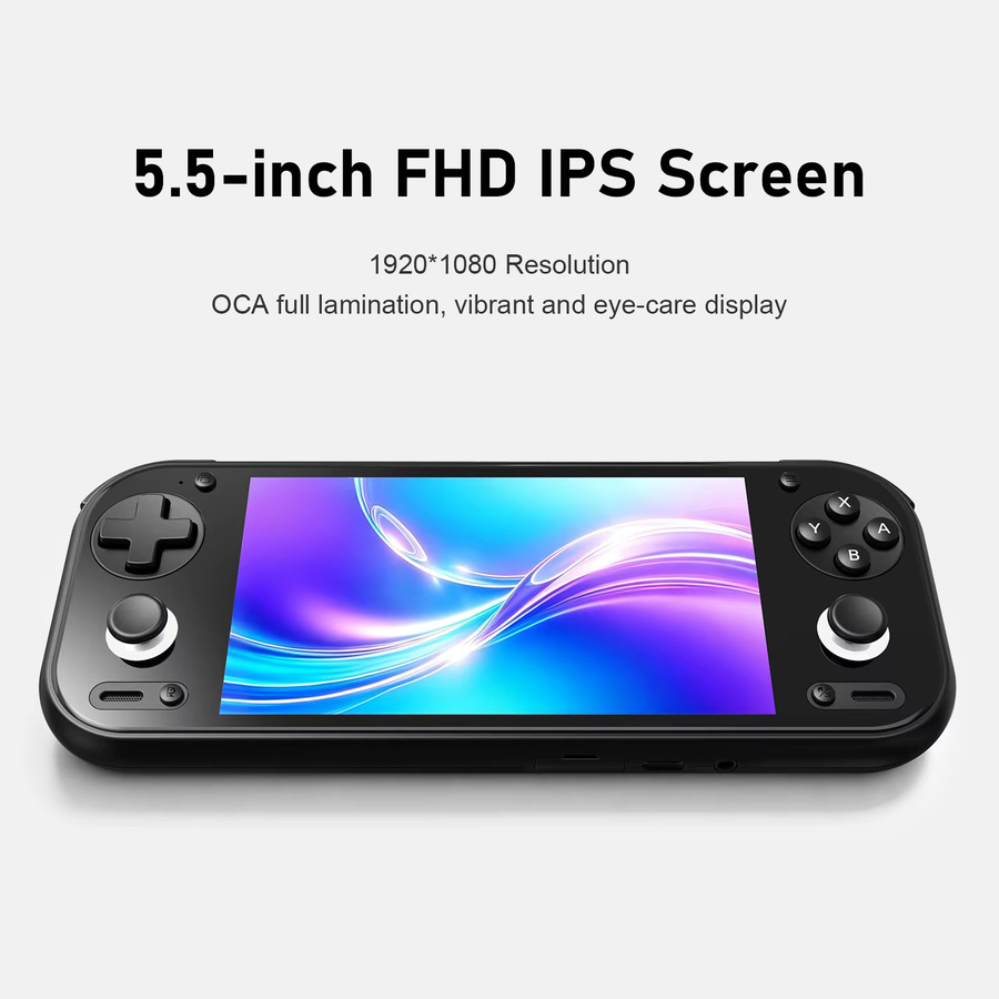 Anbernic RG 55G1 Retro-Handheld-Spielkonsole mit 5,5 Zoll Incell IPS Multi-Touch-Bildschirm, 6000mAh Akku, Android, Schwarz - Bild 3