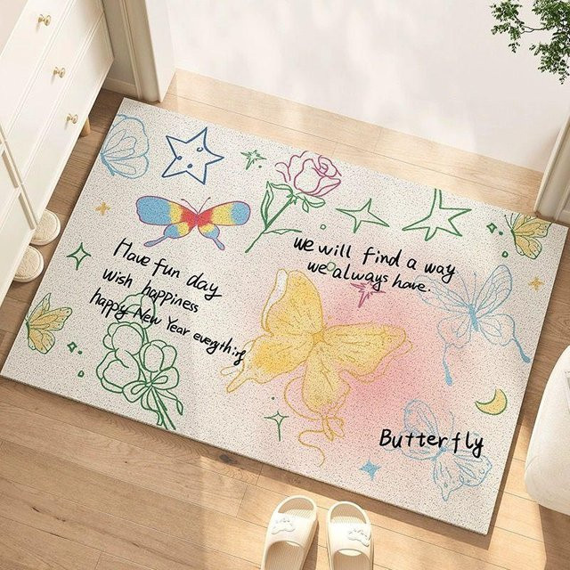 Schmutzabweisende Schlingen-Fußmatte aus Polyester, Zuschneidbar, Mehrfarbig, B/T: 60 x 40 cm - Bild 1